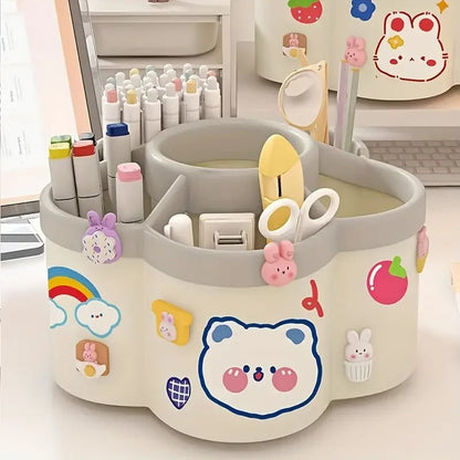 306° Rotating Desk Organizer - Large Capacity Pen Holder Storage