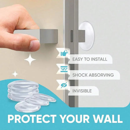 Clear Rubber Door Knob Wall Shield - Self-Adhesive Door Stopper Pad