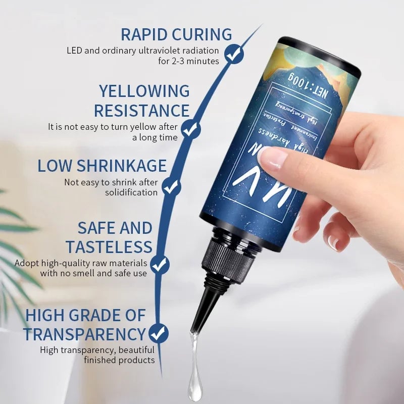 UV Resin Glue High Transparency Fast Drying DIY Jewelry Epoxy