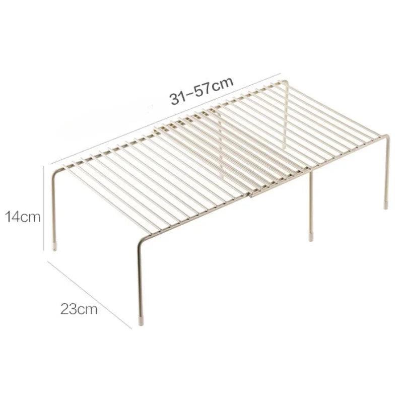 Retractable Iron Seasoning Rack Cabinet Organizer w/ Basket & Spoon