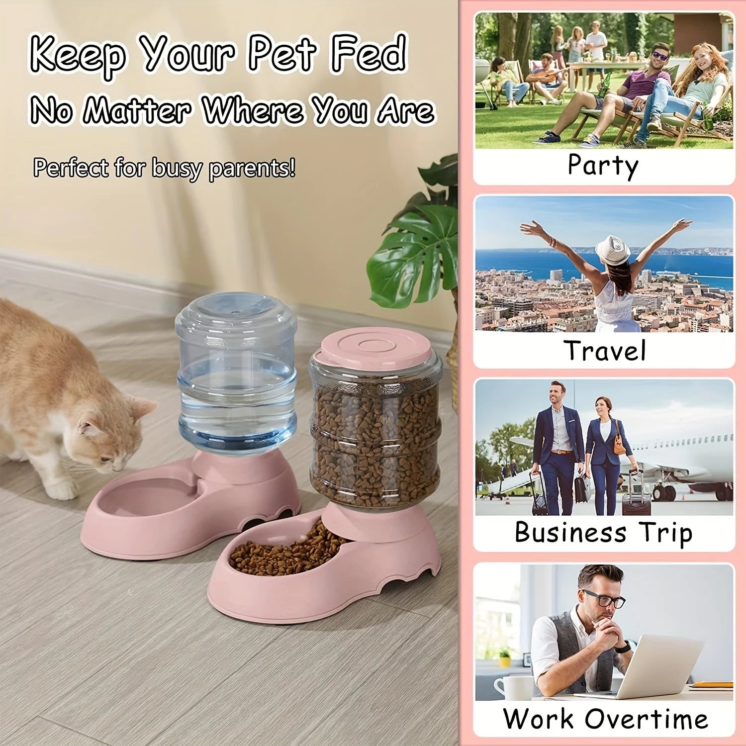 Large Capacity Automatic Pet Feeder Water Dispenser Station