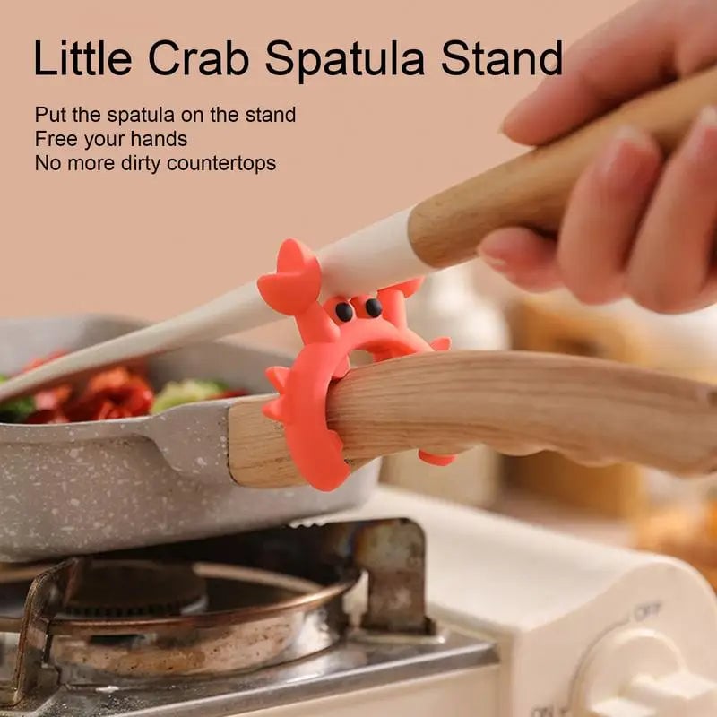Crab Shaped Silicone Utensil Rest Anti-Overflow Countertop Holder
