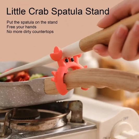 Crab Shaped Silicone Utensil Rest Anti-Overflow Countertop Holder