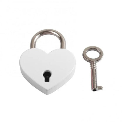 Heart Shape Mini Padlock Luggage Lock with Key - Vintage Style