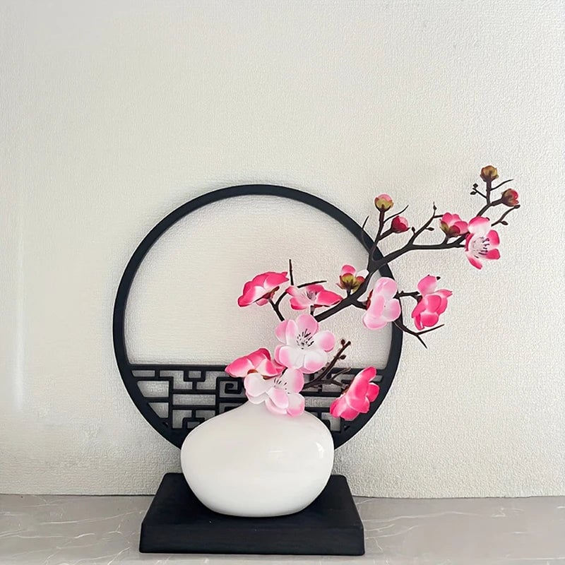 15cm Artificial Plum Blossom Bonsai Tree Pot Screen Base Decor