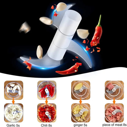Electric Meat Mincer Vegetable Chopper - Multi-Function Garlic Cutter