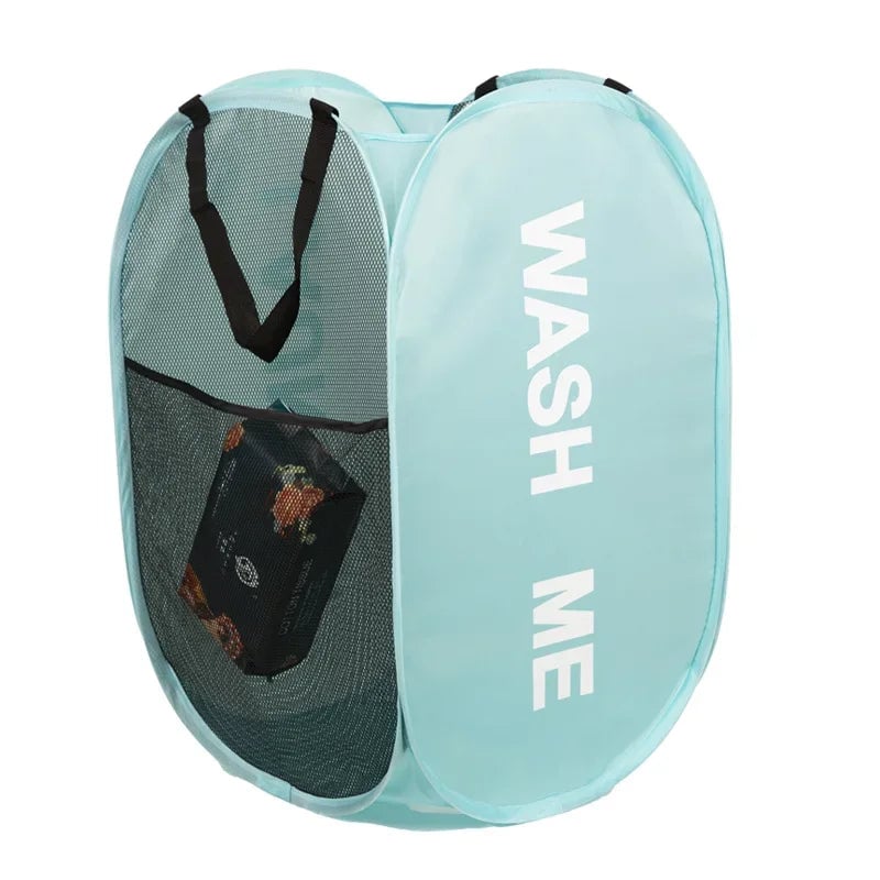 Mesh Pop Up Laundry Hamper - Collapsible Portable Basket Dorm