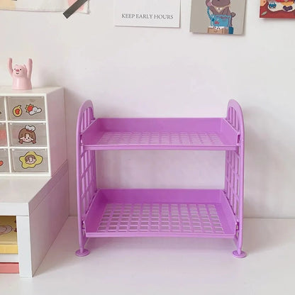 Multi-Layer Desktop Storage Organizer Rack - Computer Desk Shelf