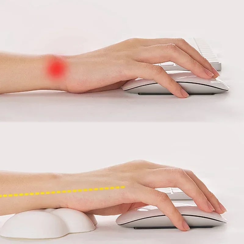 Ergonomic Memory Foam Mouse Pad with Wrist Rest - Anti-Slip Gaming