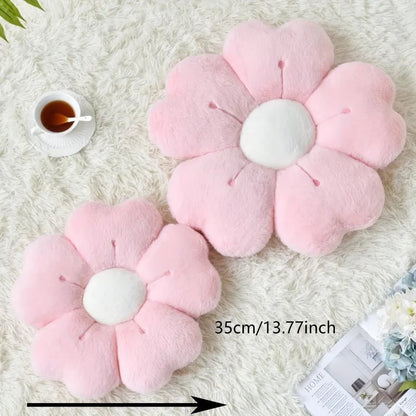 Flower-Shaped Plush Throw Pillow - Soft Cushion for Sofa & Floor