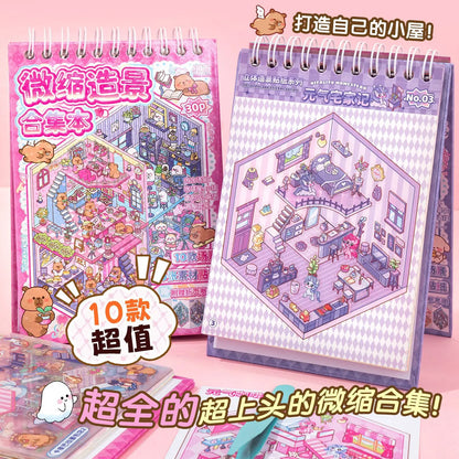 30Pcs 3D Stacking Miniature Scene Stickers - DIY Puzzle Craft Kit
