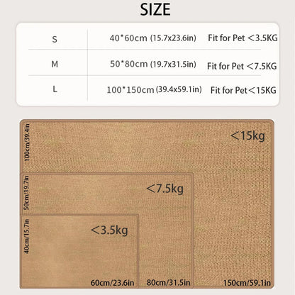 Large Non-Slip Cat Scratching Mat Carpet Pet Bed Sofa Protector
