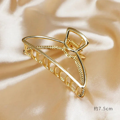 Gold Butterfly Hair Claw Clip - Geometric Design Hair Accessory