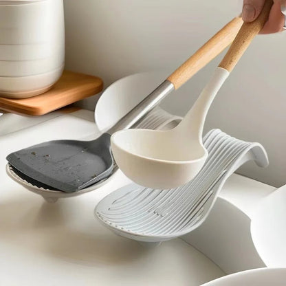 Heat-Resistant Silicone Kitchen Tray with Spatula & Spoon Set
