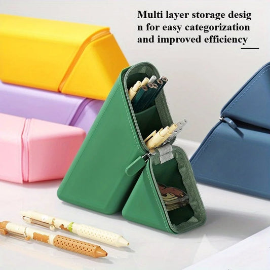 Foldable Silicone Pen Holder - Large Capacity Expandable Desk Cup