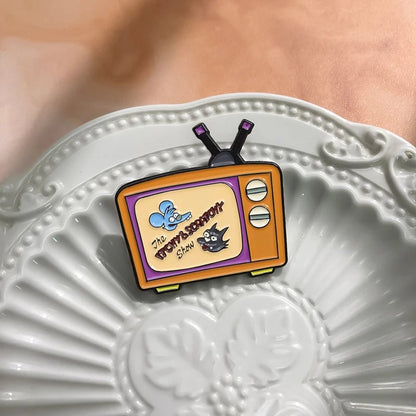 Cartoon Television Enamel Pin Brooch - Retro TV Badge Lapel Pin