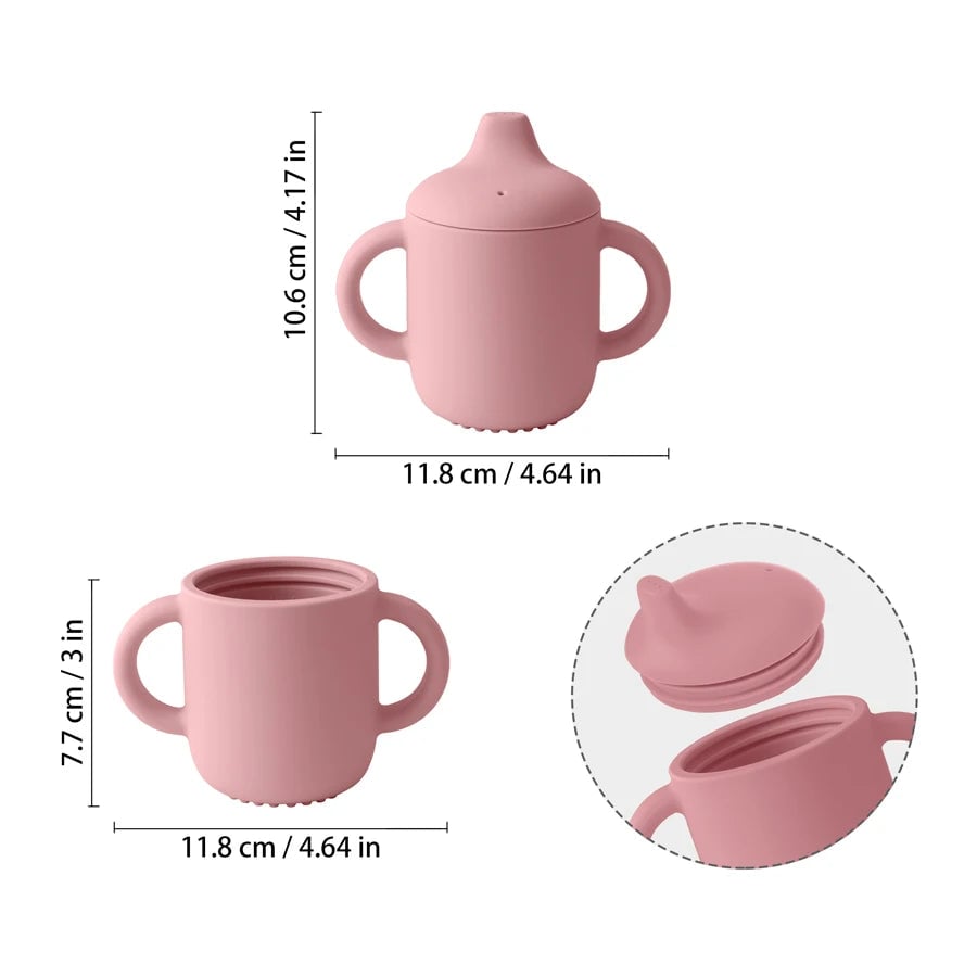 Baby Silicone Drinking Cup - Portable Infant Learning Hand Cup