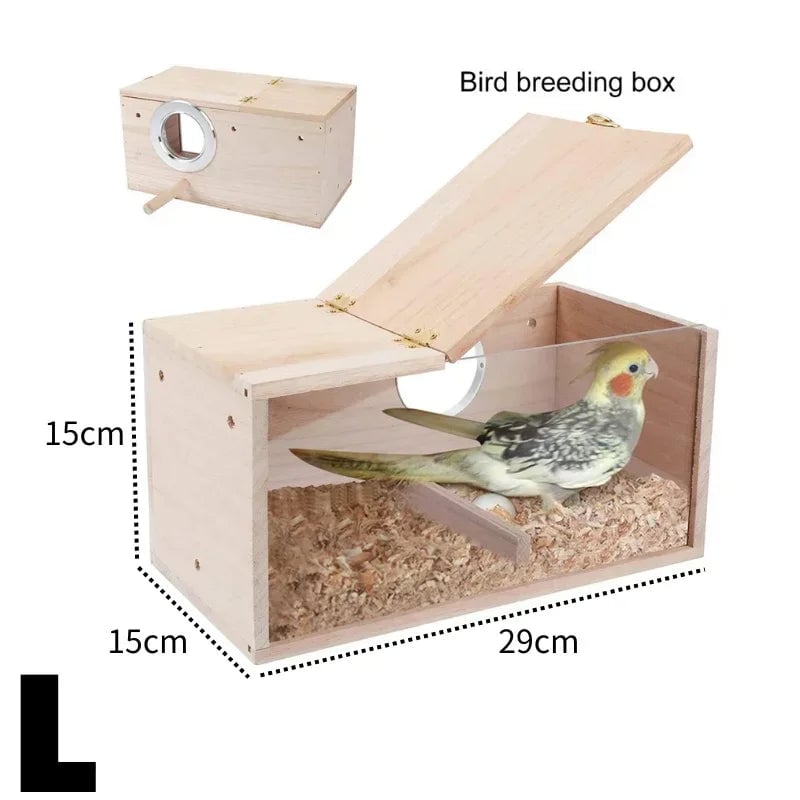 Transparent Parakeet Cockatiel Nesting Box Easy Clean Bird House