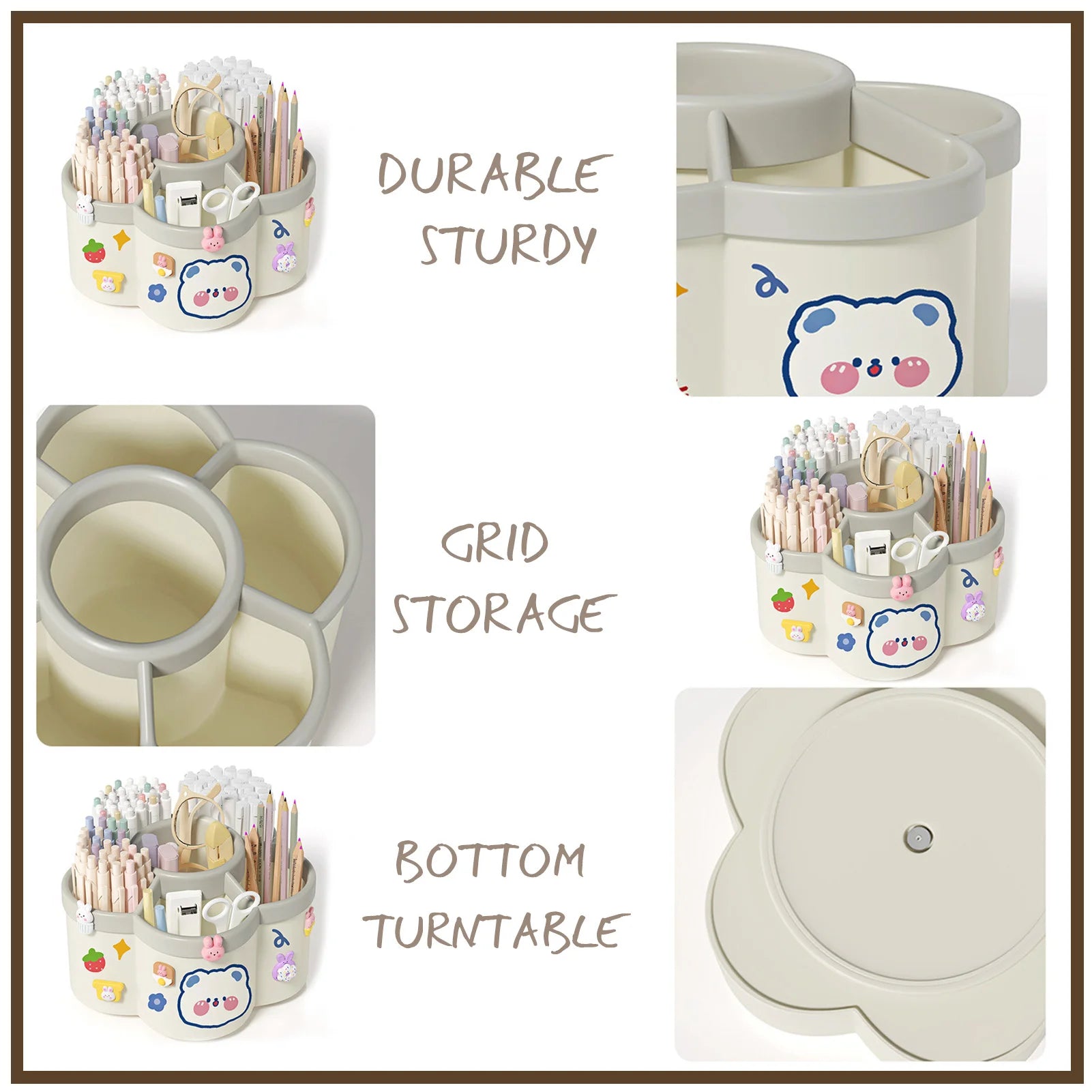 Rotating 360° Pen Holder Desk Organizer - Large Capacity Storage