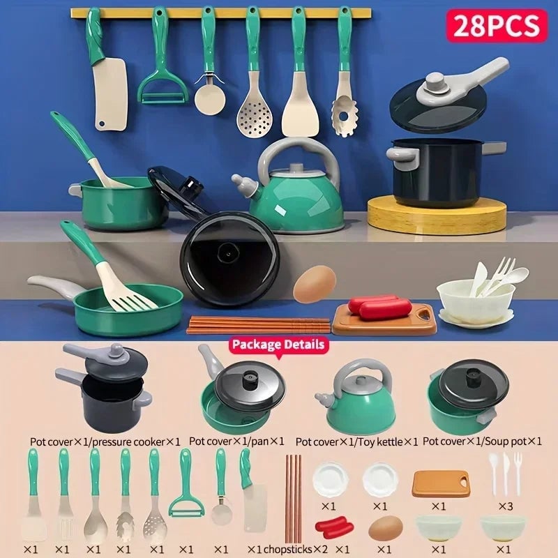 Complete interactive kitchen playset with realistic cooking tools and accessories. Perfect for creative role play, developing social skills and imagination.