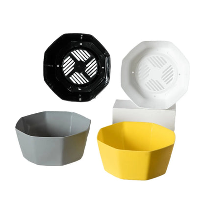 Plastic Plant Pots with Drainage Holes & Saucers Set 1/3/4pcs Indoor