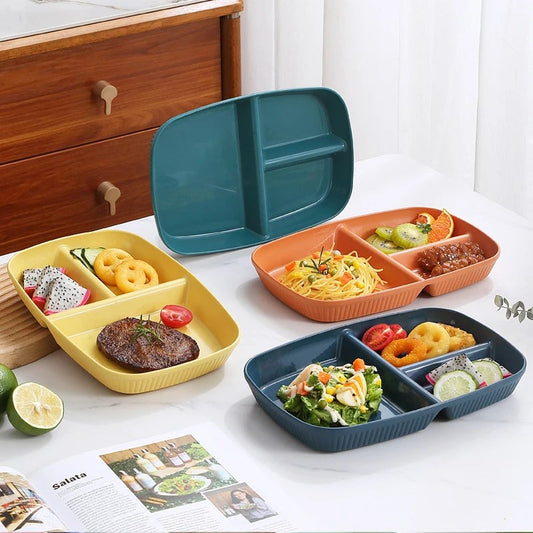 3 Compartment Portion Control Plate Microwave Safe Diet Dinnerware