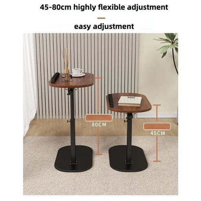 Adjustable Height C Shaped Side Table Swivel Flip Top Laptop Stand