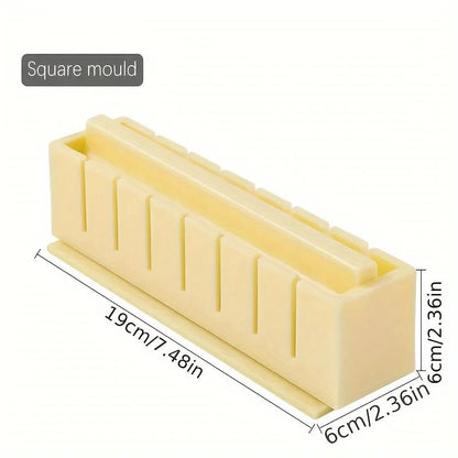 3pc Sushi Maker Kit - Round Square Heart Plastic Molds Roll Tools