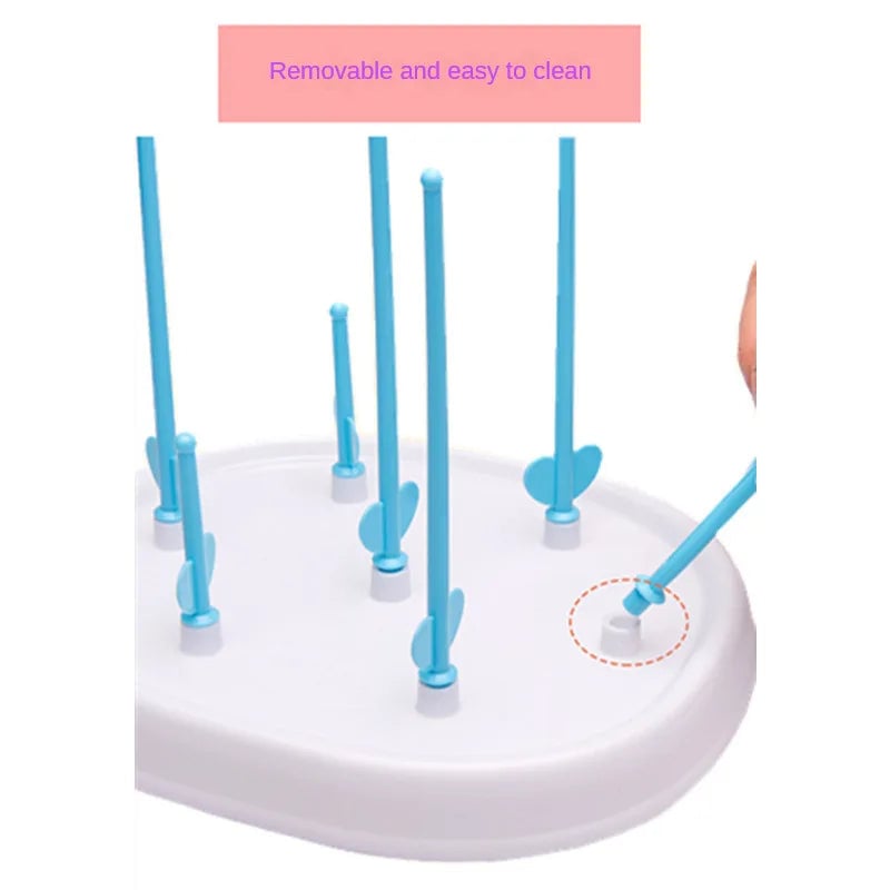 Tree Shape Baby Bottle Drying Rack with Pacifier Holder Storage