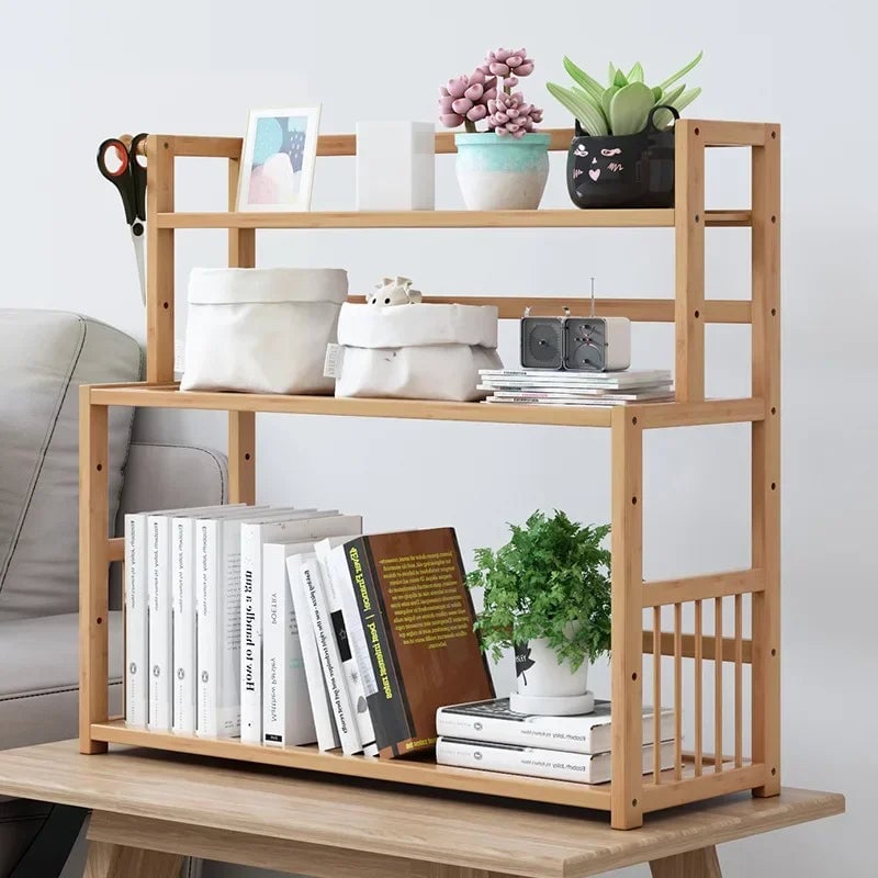 Wooden 3 Tier Bookshelf Storage Shelves Magazine Organizer Rack