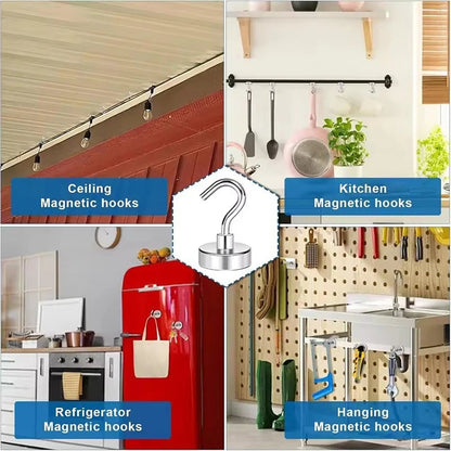 16mm Heavy Duty Magnetic Hooks - Strong Multi-Purpose Storage