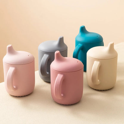 Baby Silicone Drinking Cup - Portable Infant Learning Hand Cup