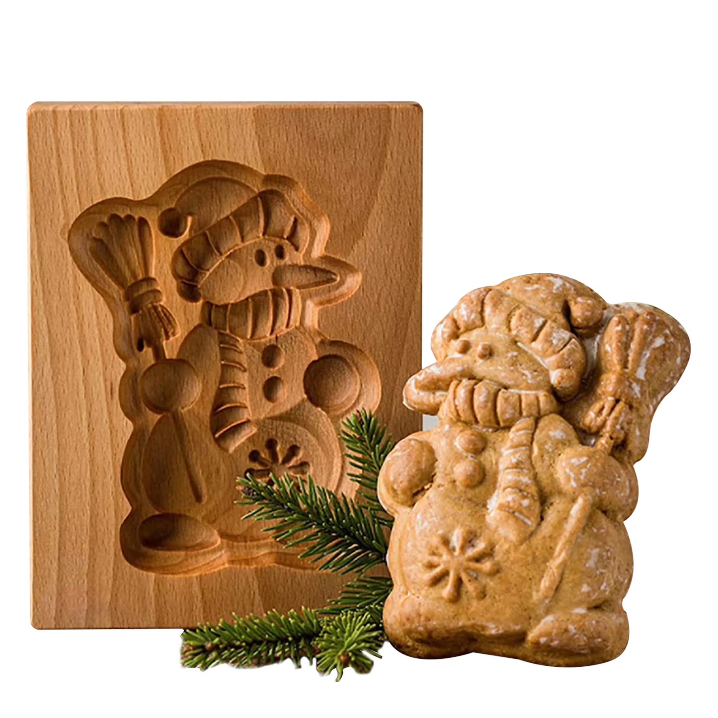 Wooden Cookie Cutter Baking Mold Press Stamps Gingerbread DIY Tool