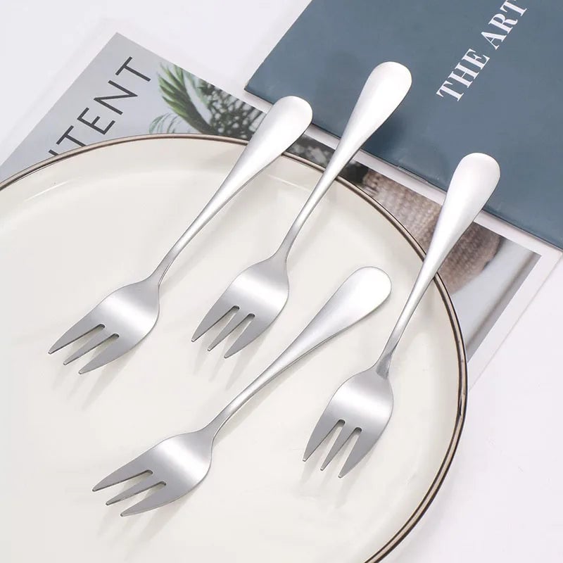 6-Piece Stainless Steel Fruit Dessert Forks Small Cutlery Set