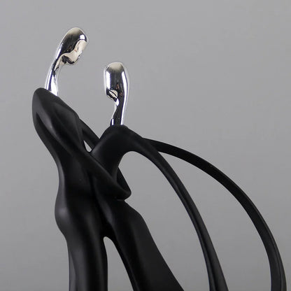 Nordic Art Dancing Couple Resin Figurine Home Decor Ornament