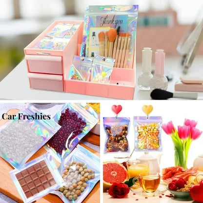 Holographic Laser Sealing Bags - Resealable Food Candy Jewelry