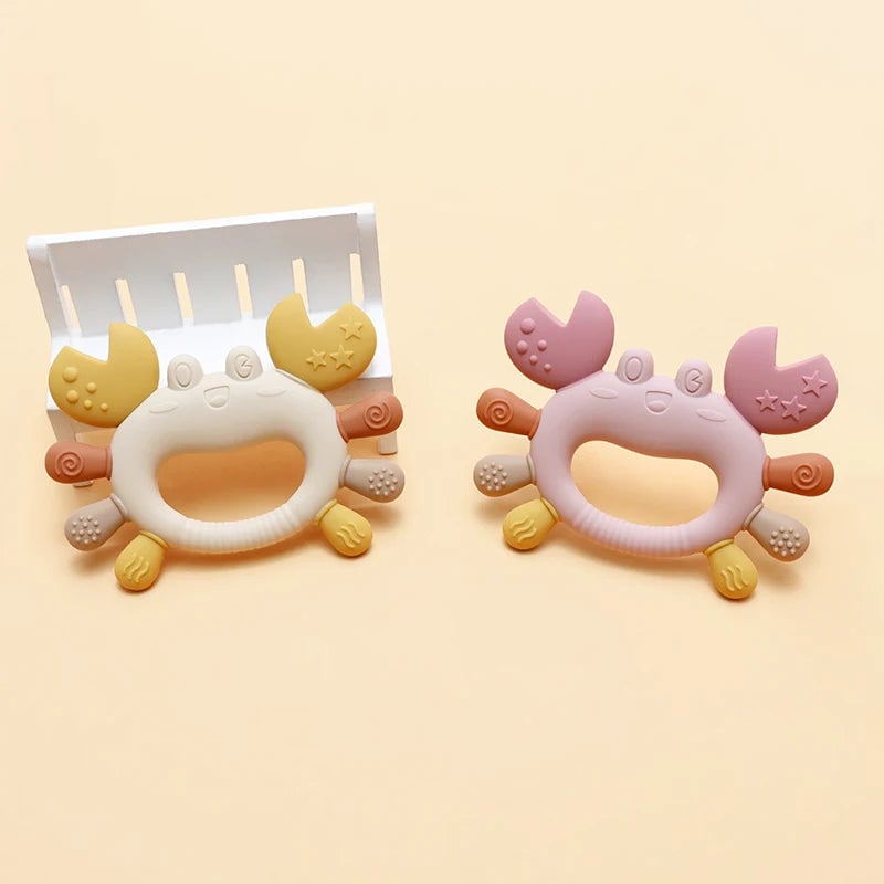 BPA-Free Silicone Crab Teething Toy - Easy Grip Design Newborn