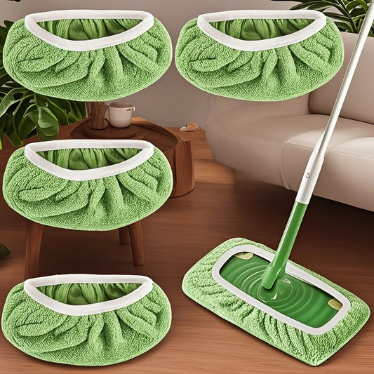 4 Reusable Ultra-Fine Fiber Mop Pads High Water Absorption