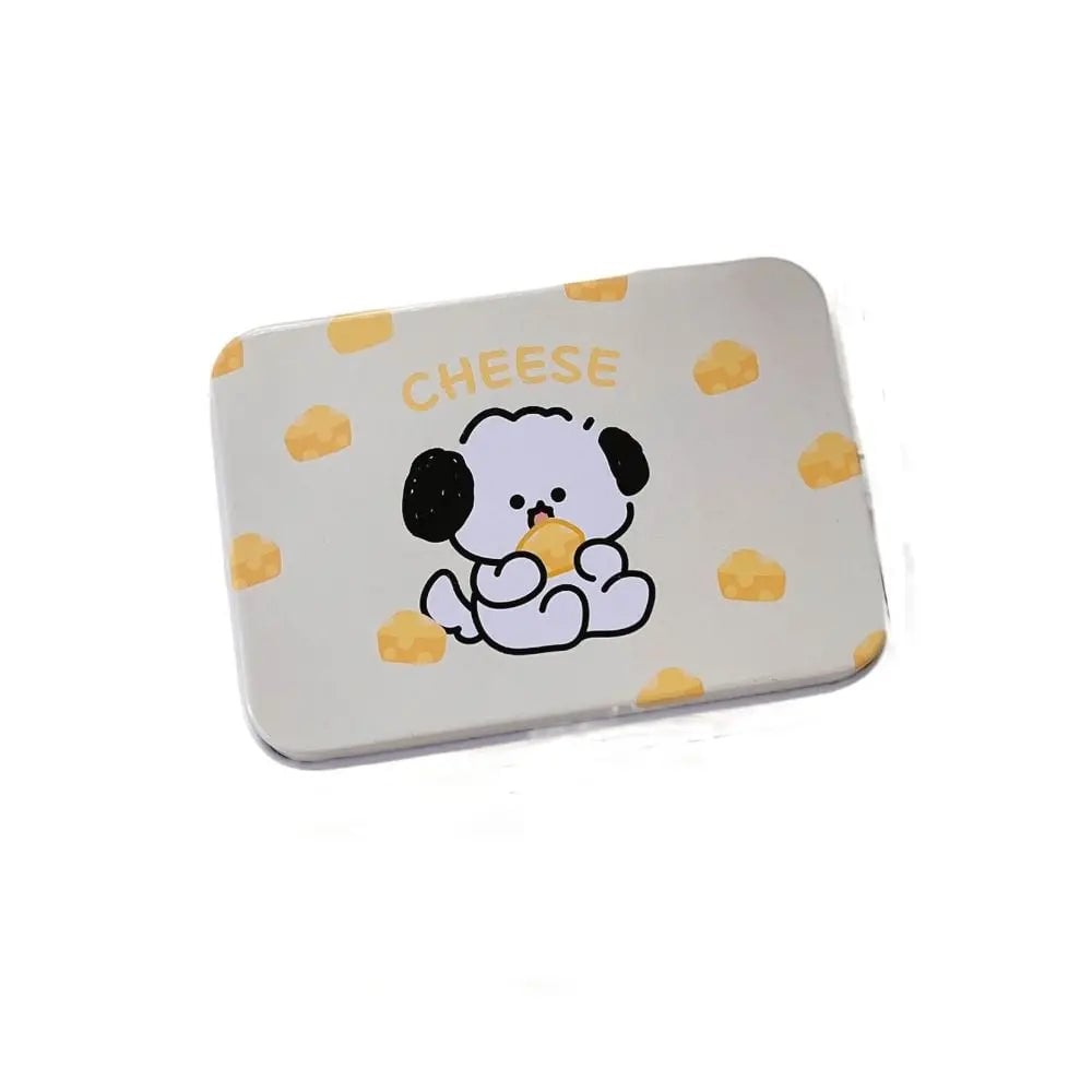 Rectangular Tinplate Puppy Storage Box - Mini Metal Cartoon Organizer