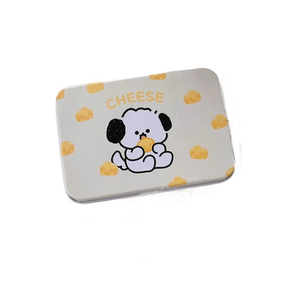 Rectangular Tinplate Puppy Storage Box - Mini Metal Cartoon Organizer