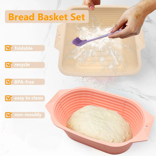 Collapsible Silicone Bread Proofing Basket Non-Stick Sourdough