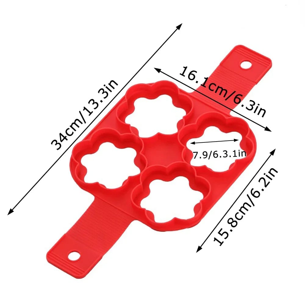 Silicone Egg Ring Pancake Mold - Nonstick Fried Egg Shaper