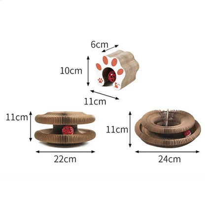 Round Corrugated Cat Scratching Board with Ball & Climbing Frame