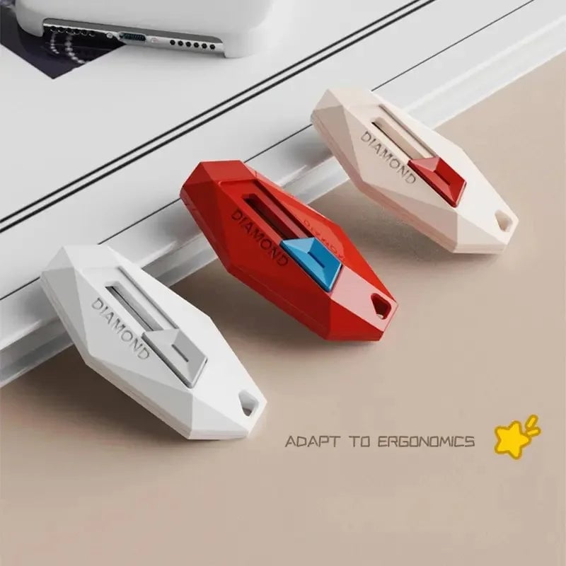 Magnetic Safety Box Cutter - Round Head Utility Knife Diamond Design