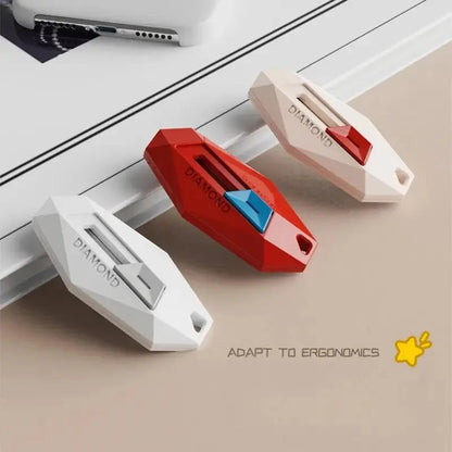 Magnetic Safety Box Cutter - Round Head Utility Knife Diamond Design