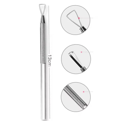 Stainless Steel Triangle Nail Pusher UV Gel Remover Peeler Tool