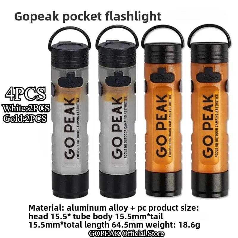 GOPEAK Mini LED Flashlight 5050 Pocket Keychain Clip Emergency Light