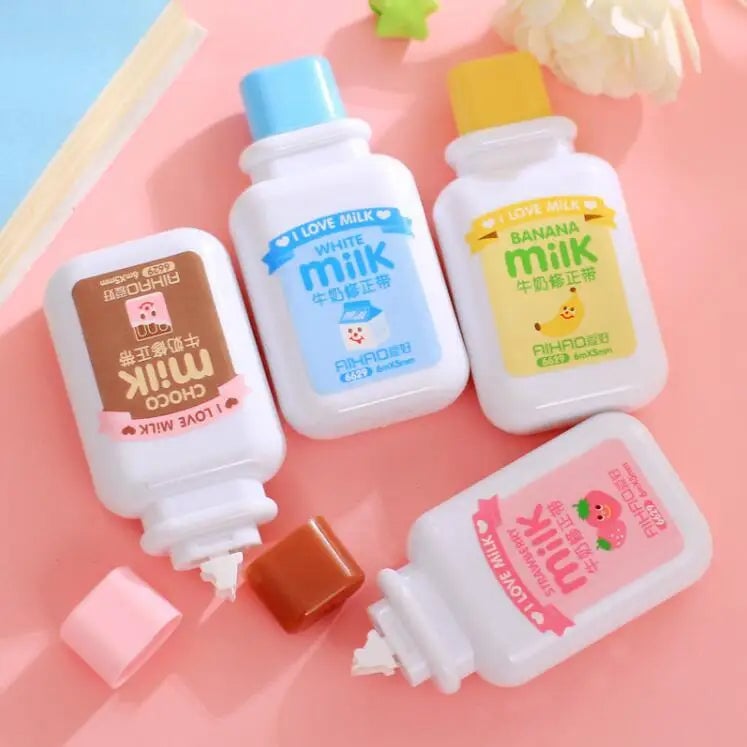 Kawaii Milk Bottle Correction Tape - Cute Cartoon Office School Supply