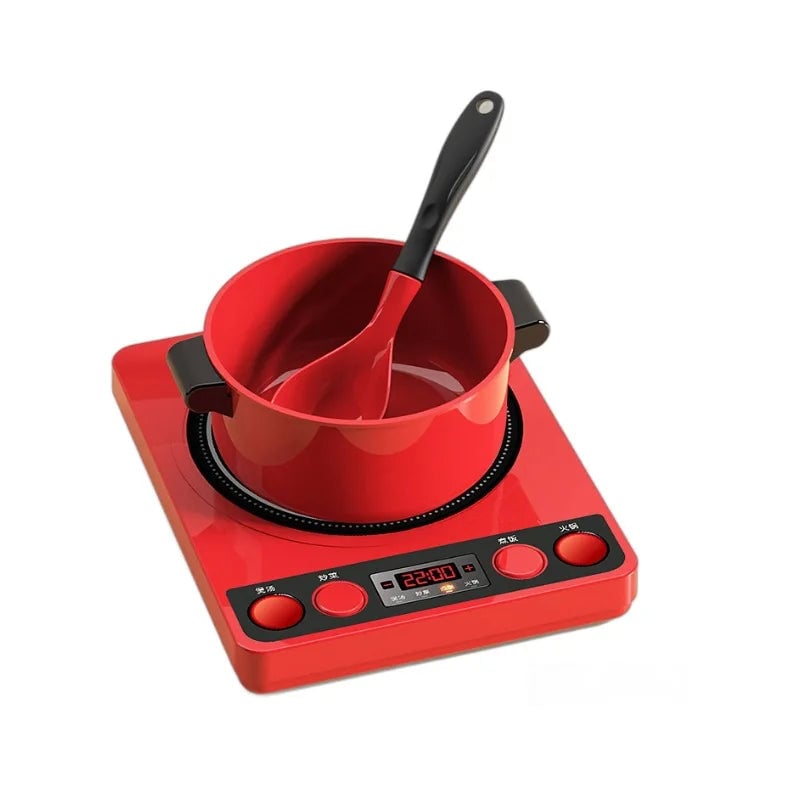 Educational Play Kitchen Set with Induction Cooker & Cutting Toys
