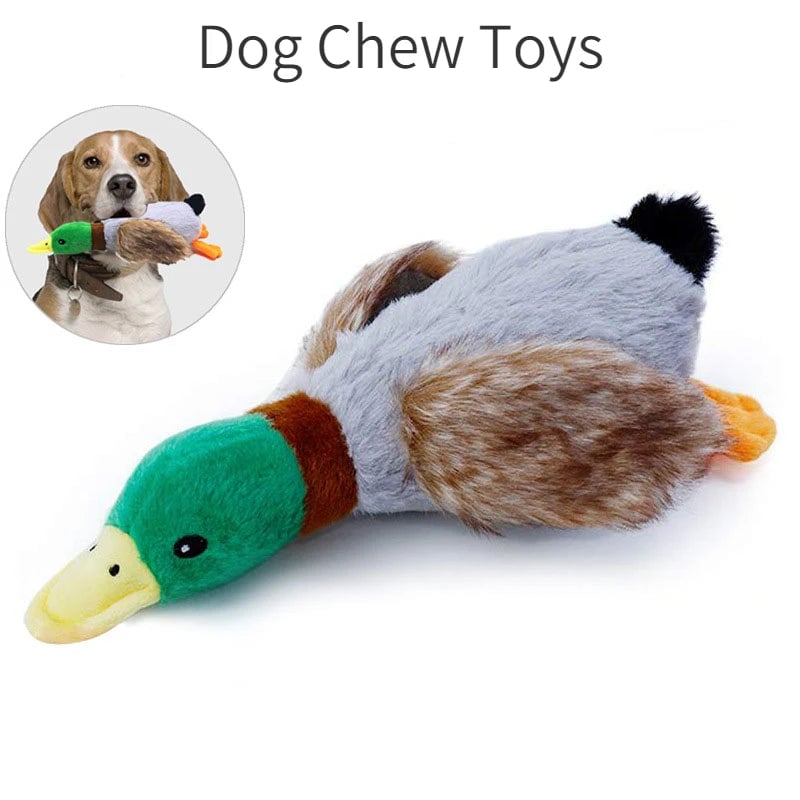 Plush Duck Squeaky Dog Chew Toy with Rope - Dental Cleaning Sound